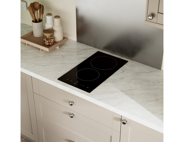 Plaque de cuisson vitrocéramique 2 zones "Domino" 3300 W - 268 x 520 mm - Brico Dépôt