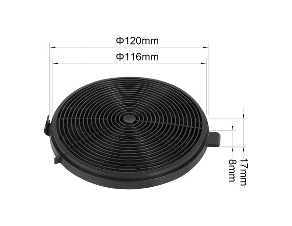 2 filtres à charbon pour hotte "CARBFLT150" - 17 x 120 x 120 mm - Brico Dépôt