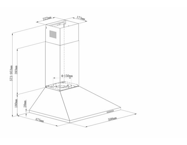 Hotte de cuisine cheminée blanc - 60 cm - Brico Dépôt