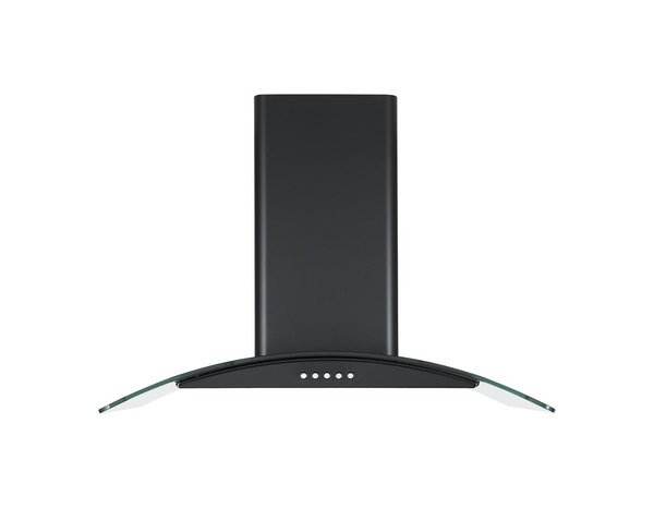 Hotte de cuisine cheminée en verre incurvée noir - 60 cm - Brico Dépôt