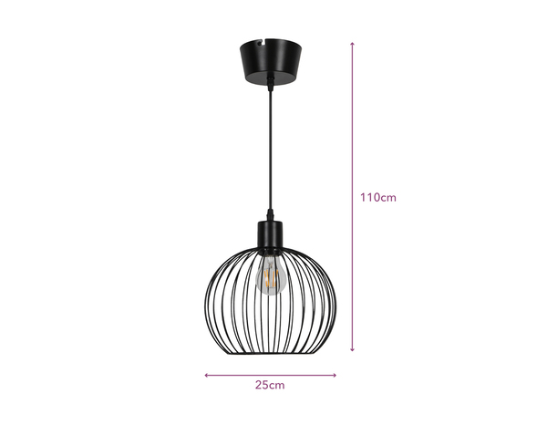 Suspension métal noir mat E27 D. 25 CM "EDICIAS" - Cooke and Lewis - Brico Dépôt