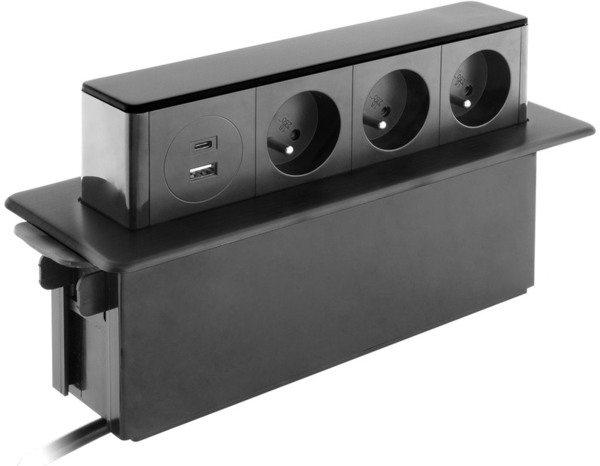 Bloc horizontal 3x16A + USB + Quickcharge - Otio - Brico Dépôt