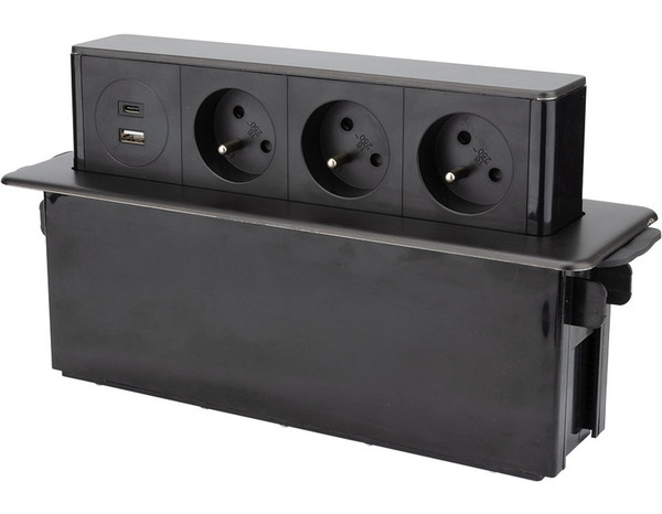 Bloc horizontal 3x16A + USB + Quickcharge - Otio - Brico Dépôt