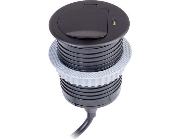 Bloc encastrable à clapet noir 1x16A + USB - Otio - Brico Dépôt