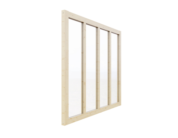 Kit verrière bois sapin brut 4 panneaux 108X123CM - Brico Dépôt