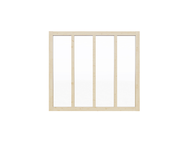 Kit verrière bois sapin brut 4 panneaux 108X123CM - Brico Dépôt