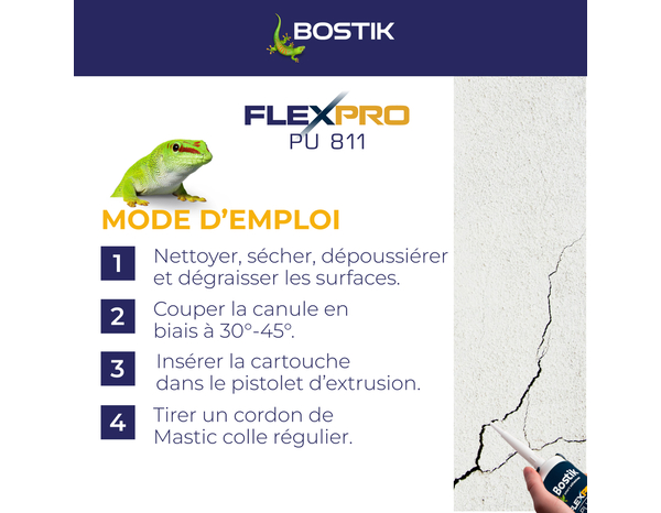 Mastic colle anthracite Flexpro 300 ml - Bostik - Brico Dépôt