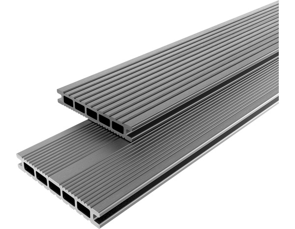 Lame de terrasse composite double face anthracite - 2.20m x 14.5cm. - Brico Dépôt