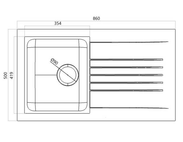 Evier composite noir 1 cuve grande capacité  "KARTA" - Brico Dépôt