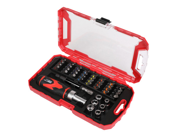 Tournvis à cliquet avec embouts 41 pièces - Forge steel - Brico Dépôt