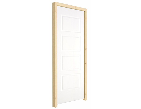 Bloc porte poussant gauche 4 panneaux H. 204 cm x Ep. 4 cm x l. 73 cm  - Brico Dépôt