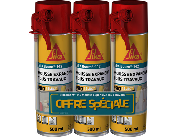 Lot de 3 mousses PU expansives pour isolation thermique et acoustique - Sika - Brico Dépôt