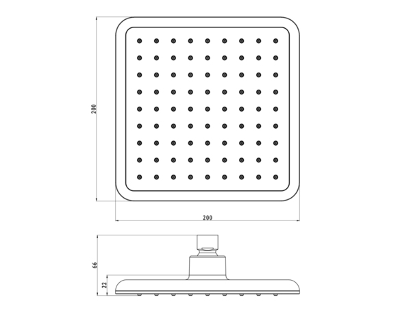 Pomme de tête carrée chromée MILIA 20 x 20 cm - Cooke and Lewis - Brico Dépôt