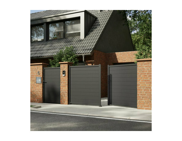 Portail aluminium battant Astia 3m50 - Marque BLOOMA - Brico Dépôt