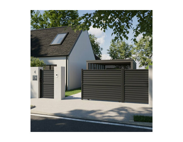Portail aluminium coulissant Celtis 4m25 - Marque BLOOMA - Brico Dépôt
