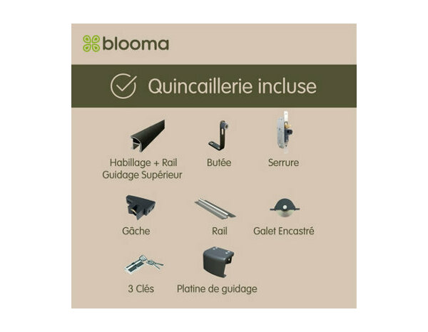 Portail aluminium coulissant celtis 3m75 - Marque BLOOMA - Brico Dépôt