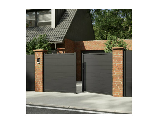 Portail aluminium battant Astia 3m50 - Marque BLOOMA - Brico Dépôt