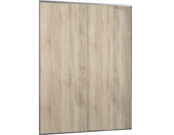 Lot de 2 portes de placard coulissantes décor chêne clair H. 250 x L. 180 cm - Brico Dépôt