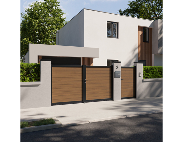 Portail composite battant Delfis 3m - Marque BLOOMA - Brico Dépôt