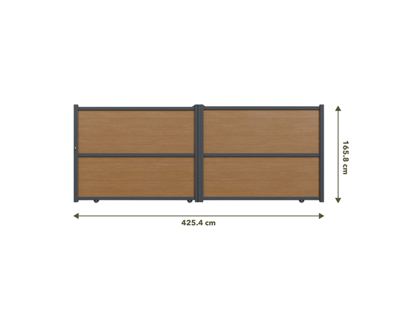 Portail composite coulissant Delfis 4m25 - Marque BLOOMA - Brico Dépôt