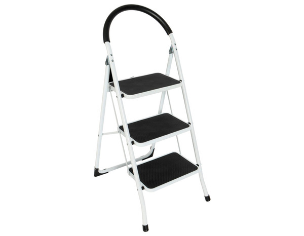 Marche-pied 3 marches en acier, antidérapant et pliable - Brico Dépôt