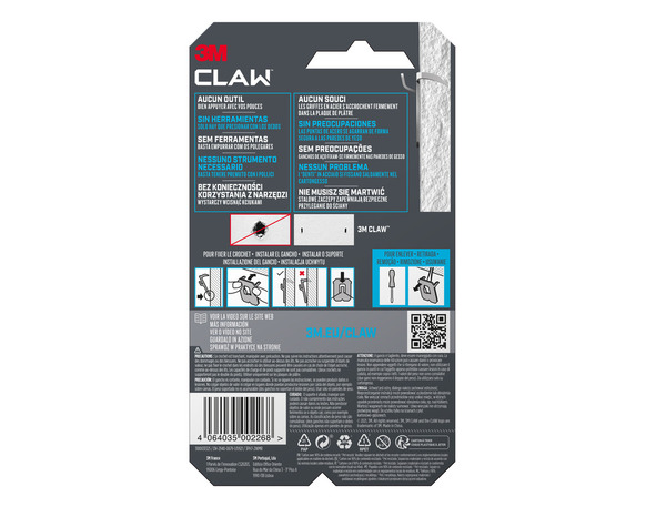 2 crochets griffe plaque de plâtre charge maxi : 7 kg - 3M Claw - Brico Dépôt