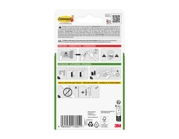 Accroche universelle adhésive pour tableaux petit modèle - charge max 2 kg - Command - Brico Dépôt