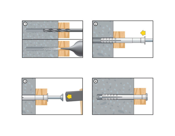 Cheville à frapper Vissal 6x40mm - Pack de 1500 pièces,fixation zingué blanc - Brico Dépôt