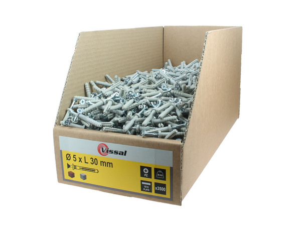 Cheville à frapper Vissal 5x30mm - 3500PCS,fixation zingué blanc brillant - Brico Dépôt