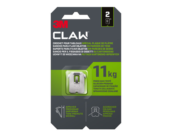 2 crochets griffe plaque de plâtre charge maxi : 11 kg - 3M Claw - Brico Dépôt