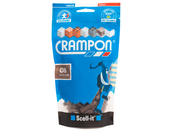 Cheville Universelle crampon D8 - Pack de 150, marron, idéal pour tous projets - Crampon - Brico Dépôt