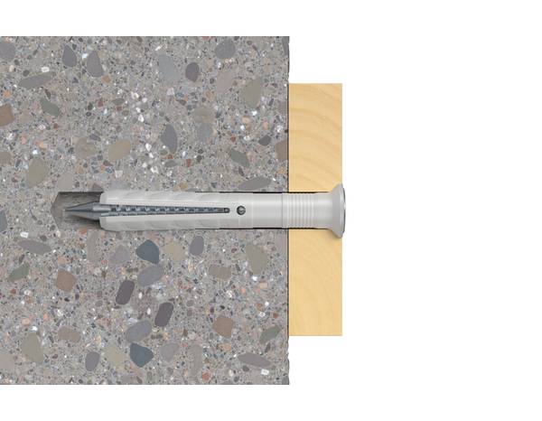 Cheville à frapper NS 6x40 - 100 pièces en nylon et acier pour béton et brique - Fischer - Brico Dépôt