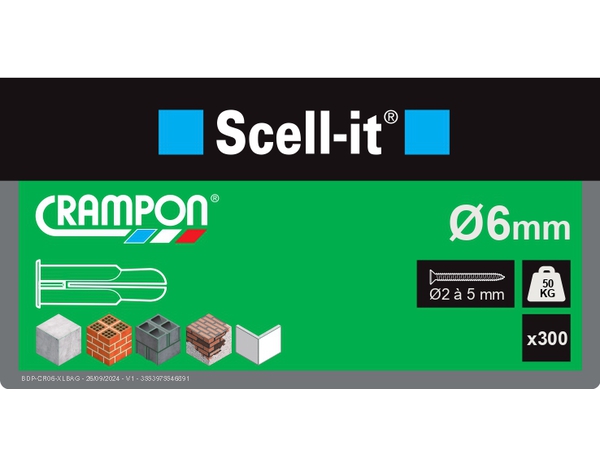 Cheville Universelle crampon D6 - 300PC en jaune pour fixations polyvalentes - Crampon - Brico Dépôt