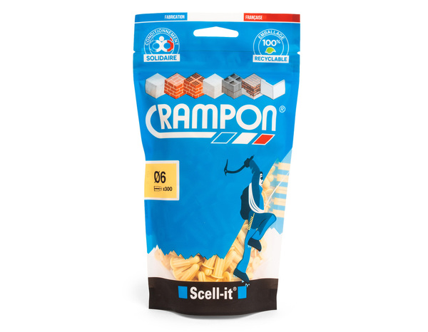 Cheville Universelle crampon D6 - 300PC en jaune pour fixations polyvalentes - Crampon - Brico Dépôt