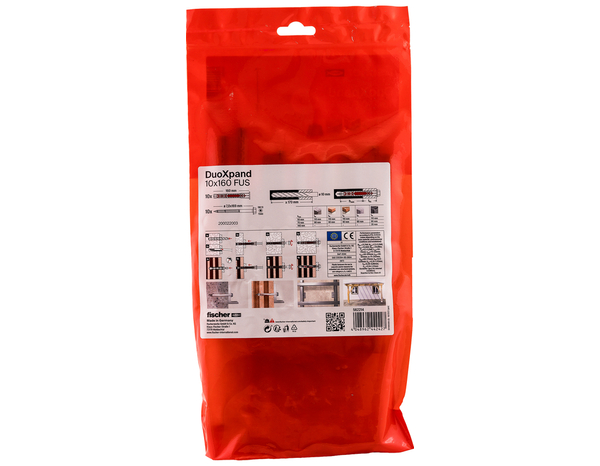 Cheville rallongée DuoXpand 10x160mm en acier électrozingué - 10 pièces fischer - Fischer - Brico Dépôt
