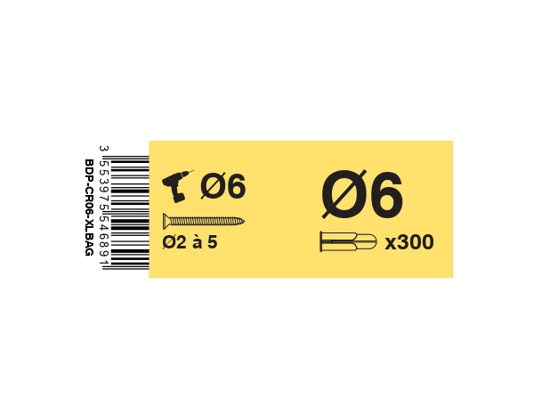 Cheville Universelle crampon D6 - 300PC en jaune pour fixations polyvalentes - Crampon - Brico Dépôt