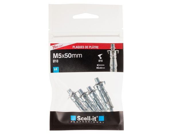 Cheville à expansion Spyder M6x34 en acier - Pack de 6 pour plaque de plâtre - Scell-it - Brico Dépôt