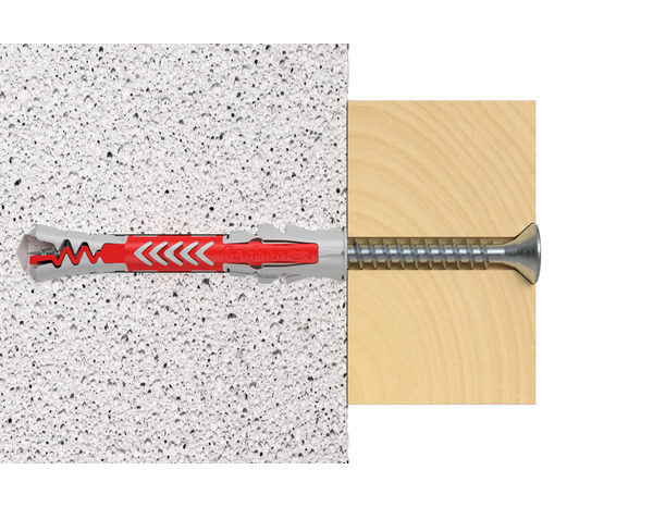 Cheville à expansion DuoPower 10x80 en nylon - 25 pièces, Idéal pour Béton et Plaques - Fischer - Brico Dépôt
