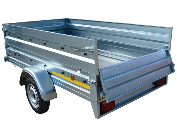 Remorque simple essieu avec rehausses, bâche et cadenas - Brico Dépôt