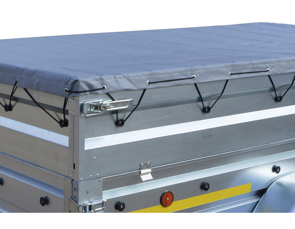 Remorque simple essieu avec rehausses, bâche et cadenas - Brico Dépôt