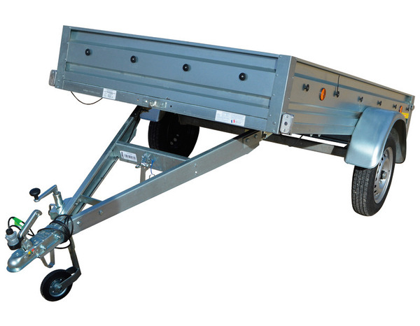Remorque simple essieu avec rehausses, bâche et cadenas - Brico Dépôt
