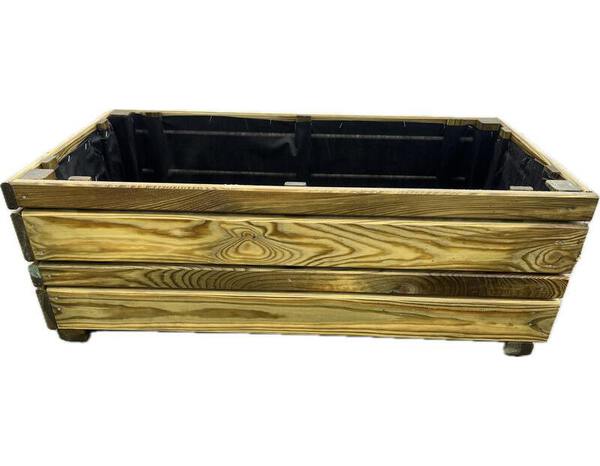 Bac à fleurs en pin - 120 x 40 x 28 cm - Brico Dépôt