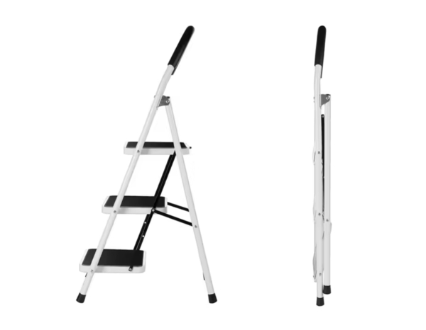 Marche-pied 3 marches en acier, antidérapant et pliable - Brico Dépôt