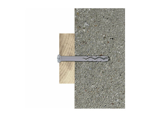 Cheville longue à frapper 8x120mm en nylon et acier - idéale pour béton et pierre - Brenner - Brico Dépôt