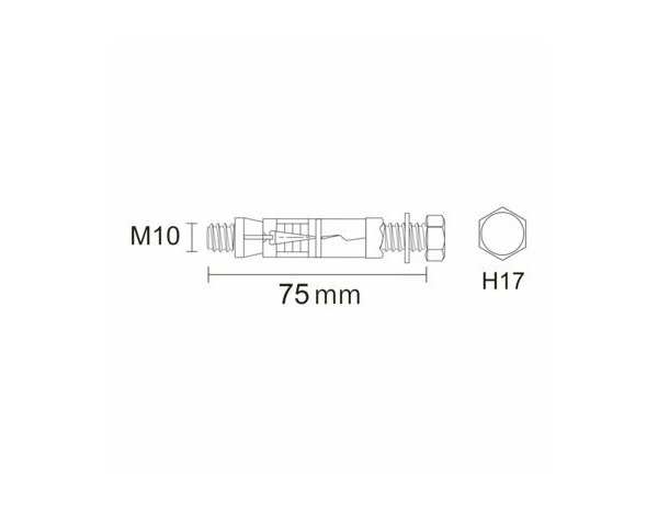 Boulon à expansion M10x75 en acier - 4PCS  pour béton, charge lourde - Brenner - Brico Dépôt