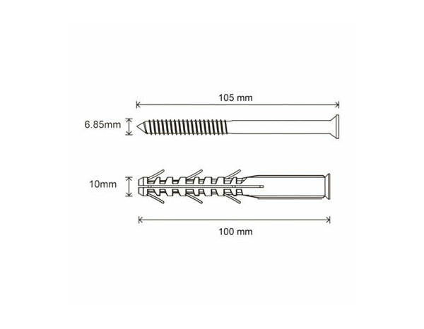Fixation d'encadrement TX 10x100 en nylon et acier - 6PCS, charge 60kg - Brenner - Brico Dépôt