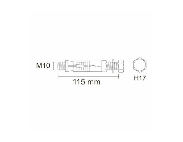 Cheville à expansion M10 en acier - 4pcs , pour béton, charge lourde - Brenner - Brico Dépôt