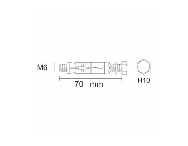 Boulon à expansion M6x70 acier - 4PCS  pour béton, charge très lourde - Brenner - Brico Dépôt