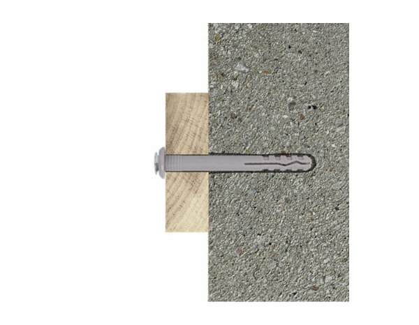 Cheville longue à frapper  6x40mm - nylon & acier, 100pcs pour béton, brique, pierre - Brenner - Brico Dépôt