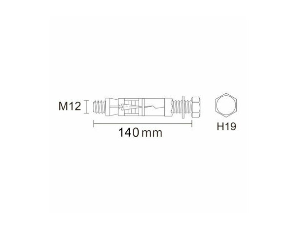 Boulon à expansion M12x140 en acier - 4PCS  pour béton, charge lourde - Brenner - Brico Dépôt